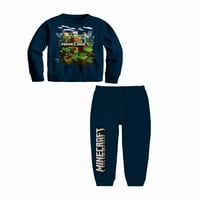Minecraft Boys grafički Hoodie & Jogger Outfit Set, 2 komada, veličine XS-XL