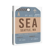 Wynwood Studio Gradovi i Skylines Zidno umjetnosti Platno Otisci 'Seattle tag za prtljagu' Sjedinjene Američke