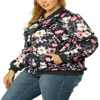 Jedinstvene povoljne ženske Plus Size jakne sa patentnim zatvaračem dugi rukavi cvjetne Bomber jakne