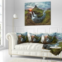 Designart Island Landscape Spring - panoramski jastuk za bacanje-16x16