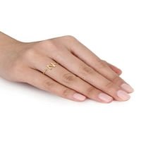 Dijamantni naglasak 10kt žuto zlato početni n otvoreni prsten