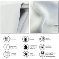 Designart 'Pine konusi uzorak na bijeloj' moderna i savremena ploča za zavjese za zamračivanje