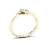1 5ct TDW kruška Diamond 10K žuti zlatni pasijans Obećaj prsten