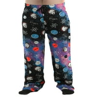 Muške Albert Einstein Galactic Print Poly Span pidžama Lounge hlače