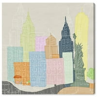 Wynwood Studio Cities and Skylines Wall Art Canvas Prints 'New York Color City' gradovi Sjedinjenih Država