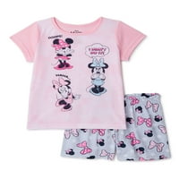 Disney Minnie Mouse Girls kratki rukav Top i kratke hlače Pidžame, set, veličine 4-12