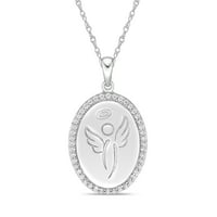 Jay Heart Designs srebra simulirani bijeli dijamant privjesak sa 18 lanac