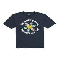 Wonder Nation Boys Be Awesome T-Shirt with Short Sleeves