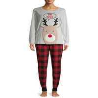 Odgovarajuća porodična Božićna pidžama ženska i ženska Plus Oh Deer 2-dijelni set pidžama