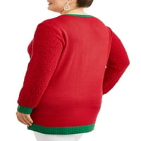 Vrijeme praznika ženski Plus Santa jahanje jednorog Božićni džemper