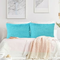 Jedinstvena jastučnica od Fau krzna s patentnim zatvaračem, standardna, plava