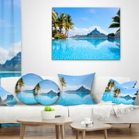 Designart Bora Bora pejzaž - jastuk za bacanje fotografije - 16x16