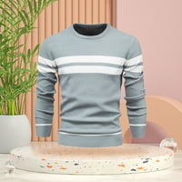 Muške majice za muškarce muške povremene prugasti muški džemper pulover u boji okrugli vrat duks duks europske