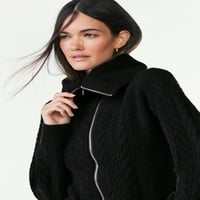 Scoop ženski pleteni džemper sa patentnim zatvaračem, veličine XS-XXL