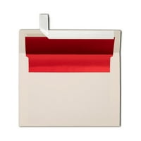 Luxpaper a folija obložene koverte, 1 4, Peel & Press, lb. Prirodna w Crvena podstava, pakovanje