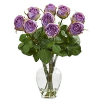 19 Rose umjetni aranžman u staklenoj vazi