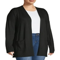 Terra & Sky Plus Size džemper kardigan sa džepovima za žene