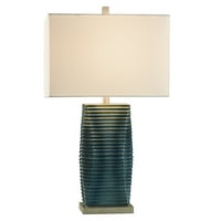 Style Craft Thame plava - plava vertikalna obložena lampa za oblikovanu tablicu - srebrno obojena baza smole
