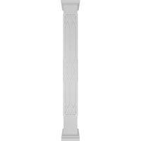 Ekena Millwork 10 W 8'H Craftsman Classic Square Non-sužene rivijere Fretwork kolona w Toskanski kapital & toskanska baza