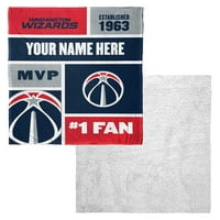 Washington Wizards NBA Colorblock personalizirani svileni dodir Sherpa pokrivač za bacanje