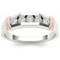 Carat T. W. Diamond Pink dvobojni muški 14kt prsten od bijelog zlata
