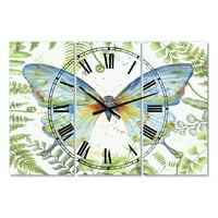 Designart 'Botanical Butterfly Beauty 1' Veliki Zidni Sat Za Vikendicu