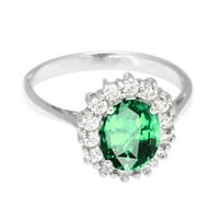 Bijeli kameni prsten, ručno izrađeni luksuzni rez, vjenčani angažman nakit poklon zeleno