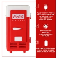 Coca-Cola Single Can, Crvena, USB pokrenuta retro može mini frižider, termoelektrični hladnjak za stol, ured,