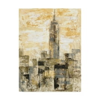 Zaštitni znak likovne umjetnosti' Manhattan Grey and Gold II ' platno Art Silvia Vassileva