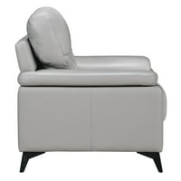 Oakvillepark Whitby kože Tapacirana stolica za dnevne sobe, srebrno siva