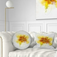 Designart skica žutog cvijeta na bijeloj boji - jastuk za bacanje cvijeća-12x20