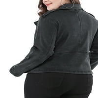 Jedinstvena povoljna ženska gornja odjeća sa patentnim zatvaračem velike veličine Cool Biker Crop Jacket