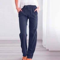 Auroural Plus size Jeans Fashion Womens Casual Solid Boja Elastične labave hlače Ravne hlače sa širokim nogama