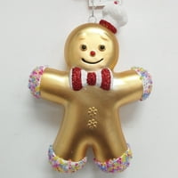 Vrijeme Za Odmor Crveni Luk Gingerbread Man Ornament