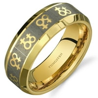 Muški gay pride dvostruka Venera žuti ton volfram vjenčani prsten za vjenčanje