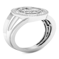 Imperial 1 6Ct TDW Diamond 10k bijeli Zlatni muški prsten od dolara