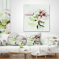 Designart šareno cvijeće sa prskanjem u boji - cvjetni jastuk-18x18
