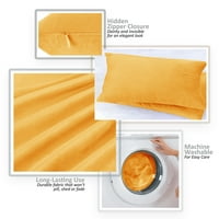 Clara Clark Plish Solid Decorativni krotići za ispiranje mikrovlakača sa jastukom od jastuka za kauč, narandžasti,