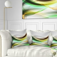 Designart Sažetak zeleni žuti valovi - apstraktni jastuk za bacanje - 18x18