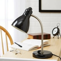 Oslonci metalna gooseneck stolna lampa, Crna, uključena CFL sijalica