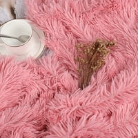 Unique Bargains Shaggy Microfiber Bed Throw Deka Pink 59 79