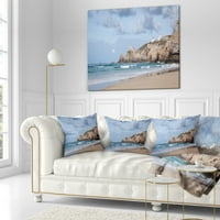 Obala Designart sa panoramom svjetionika - jastuk za bacanje morske obale-16x16