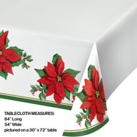 Holiday Time Poinsettia Tablecover Count