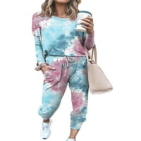 Glonme Women Crew Crtc Mekani noćni odjeća LooNongwer Pajamas Set Sleep domaća odjeća Početna odjeća PJs