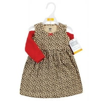 Hudson Baby Toddler Girl Quilted Cardigan i haljina, Leopard Crvena, 18 meseci
