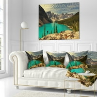 Dizajnerska prelijepa planinsko jezero u Moreinu - pejzažni jastuk od tiskanog bacanja - 16x16